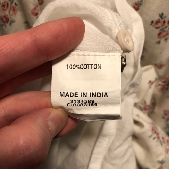 Floral Embroidery Rose Print Cotton Tiered Dress - Picture 7 of 9